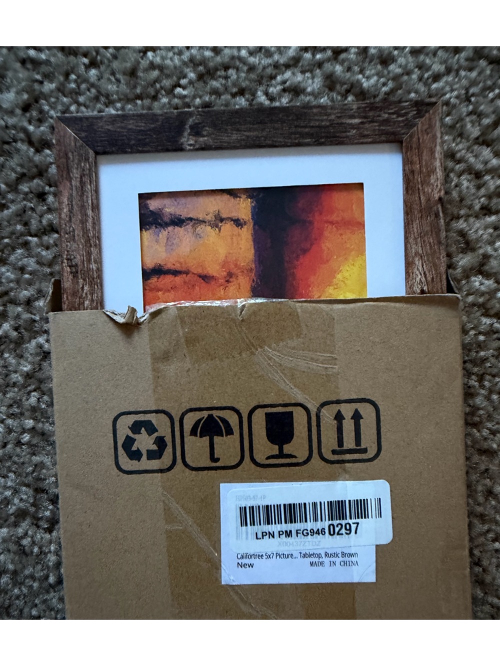 Rustic Wood Photo Frame 5x7 - Picture 4 of 5